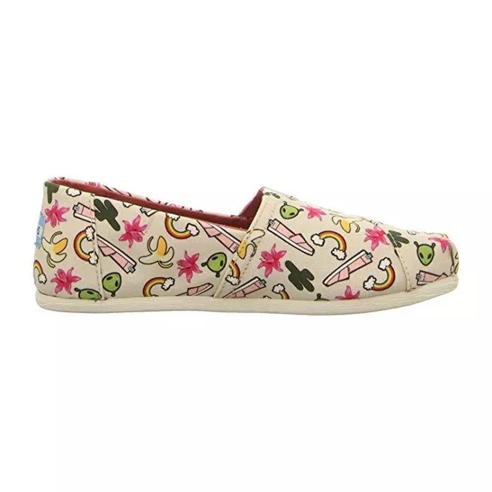 TOMS Alpargata Classics Birch Multi Rainbows Slip-On Loafers White Women's US 8